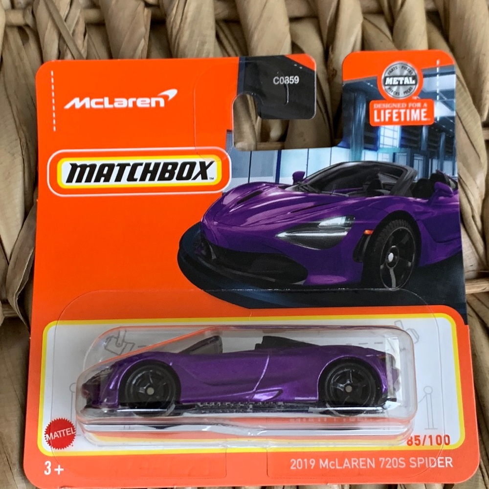 2019 McLaren 720S Spider Matchbox Convertible Purple Car MB85 Diecast MBX 2024 🆕
